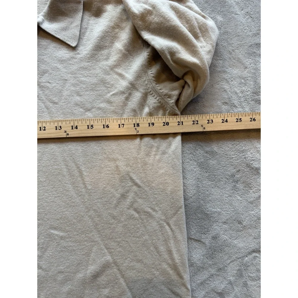Banana Republic Extra Fine Italian Merino Wool Polo Sweater Men's L Beige